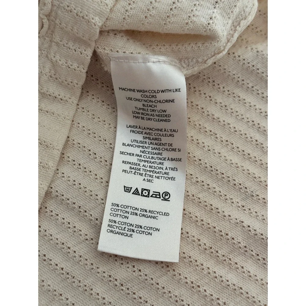 We The Free Free People tulum Cream Waffle Knit Oversized Thermal Pocket Tee XS